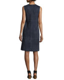 Suede Sleeveless Sheath Dress