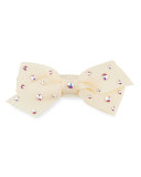 Girls' Crystal Mini Snap-Clip Hair Bow, Ivory
