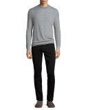 Double-Layer Crewneck Sweater, Heather Steel