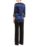 Kate Satin Wide-Leg Pants
