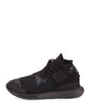Qasa Men's Reflective Print High-Top Trainer Sneaker, Black