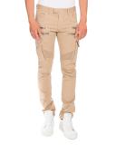 Skinny Denim Cargo Biker Jeans, Beige
