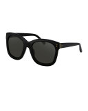 Square Monochromatic Sunglasses, Black/Gold