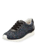 Alison Glitter Sneaker, Black