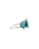 925 Rock Candy Three-Stone Turquoise Ring, Size 7