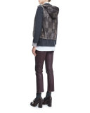 Prince of Wales One-Button Blazer, Graphite