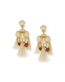 Tassel Chandelier Earrings, Petal White