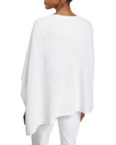 Organic Linen Cotton Slub Ribbed Poncho, Plus Size
