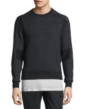Hornby Mixed-Media Fleece Sweater, Black