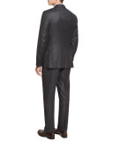 Micro-Check Three-Piece Suit, Dark Gray