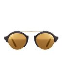 Milan IV Round Sunglasses, Black