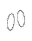 Chain Silver Hoop Earrings, Medium