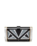Lara Empire Geometric Clutch Bag, Obsidian Multi