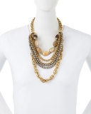 Johari Bronze & Pyrite Multi-Strand Necklace