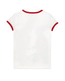 Short-Sleeve Cotton Jersey Parrot Tee, White, Size 4-12