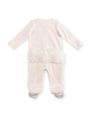 Footed Cotton Jersey Butterfly Coverall, Pink, Size 3-9 Months