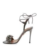Monaco Beaded 105mm Sandal, Anthracite 