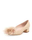 melinda patent feather pump, powder