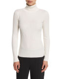Ribbed Silk-Blend Turtleneck Sweater