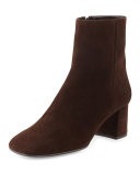 Suede Square-Toe 55mm Ankle Boot, Moor (Moro)