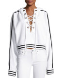 Lace-Up Hoodie Sweatshirt, Puma White