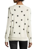 Metallic Varsity Star-Print Sweatshirt, Cement