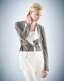 Suede & Crepe Combo Jacket 