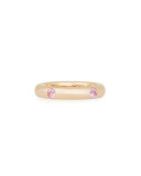 18K Rose Gold Ring with Pink Sapphires, Size 5.5