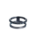 Reckless Stacked Ring with Black Diamonds, Size 7