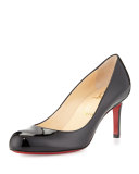 Simple Patent Red Sole Pump, Black
