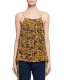 Bronson Floral Silk Camisole, Yellow