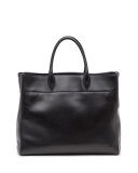 City Calfskin Tote Bag with Studded Strap, Black (Nero)