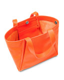 Alex Small Leather Tote Bag, Orange