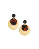 Layered Tortoiseshell Disc Earrings