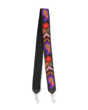 Geometric Embroidered Guitar Strap for Handbag, Black/Multi