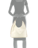 Bryn Leather Hobo Bag, Antique White