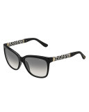 Cora Leopard-Print Square Sunglasses