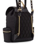 Medium Rucksack Runway Nylon Backpack, Black/Gold