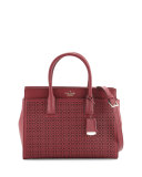 cameron street candace laser-cut satchel bag, merlot