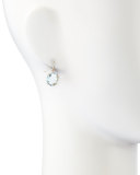 14k Yellow Gold Wire Drop Earrings in Blue Topaz