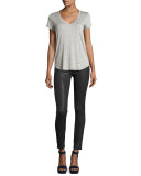 Verdugo Coated Ultra-Skinny Jeans, Charcoal