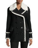 Coltsmeade Shearling Fur-Trim Peacoat 