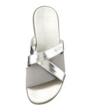 Margate II Crisscross Wedge Sandal, Argento