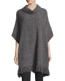 Hatice Tweed Cowl-Neck Tunic Sweater