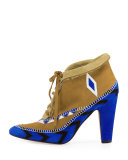 Eskima Suede Moccasin Ankle Boot, Francia Blue