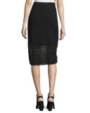 Needle-Punched Lace Pencil Skirt