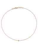 14K Rose Gold Diamond Bezel Necklace