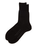 Firenze Solid Knit Socks, Black