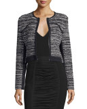 Caity Collarless Zip-Up Jacket