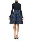 Long-Sleeve Turtleneck Pullover, Black